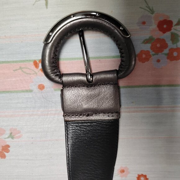 ❤️Womens PRADA Metallic Wide Belt Size 34/85 main image 10